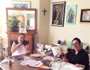 Host mom and uwp host sis sewing